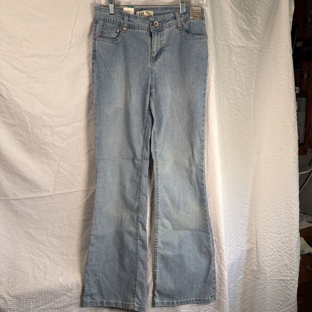 LEI Girls Gabby Boot Cut Lowrise Jeans size 16 Light Wash Adjustable Waist Band